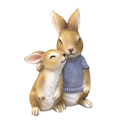 Jambala Adornos de Conejo Artificiales, artesanías de jardín al Aire Libre, esculturas de Resina, 16x11x24cm Cover