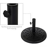 Faboer 13kg Round Parasol Base – Heavy Duty Sun Umbrella Stand Holder, Cast Iron Effect, Weatherproof Concrete Weight for Outdoor Garden Patio – Black - Image 8