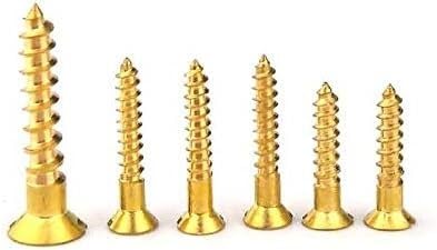 M6 Brass Slotted Countersunk Head Self-Tapping Screws Flat Wood Screws Furniture Bolts 30mm-100mm Length - (Size: M6x40mm (10Pcs)) SCRW-194318 Kolloee
