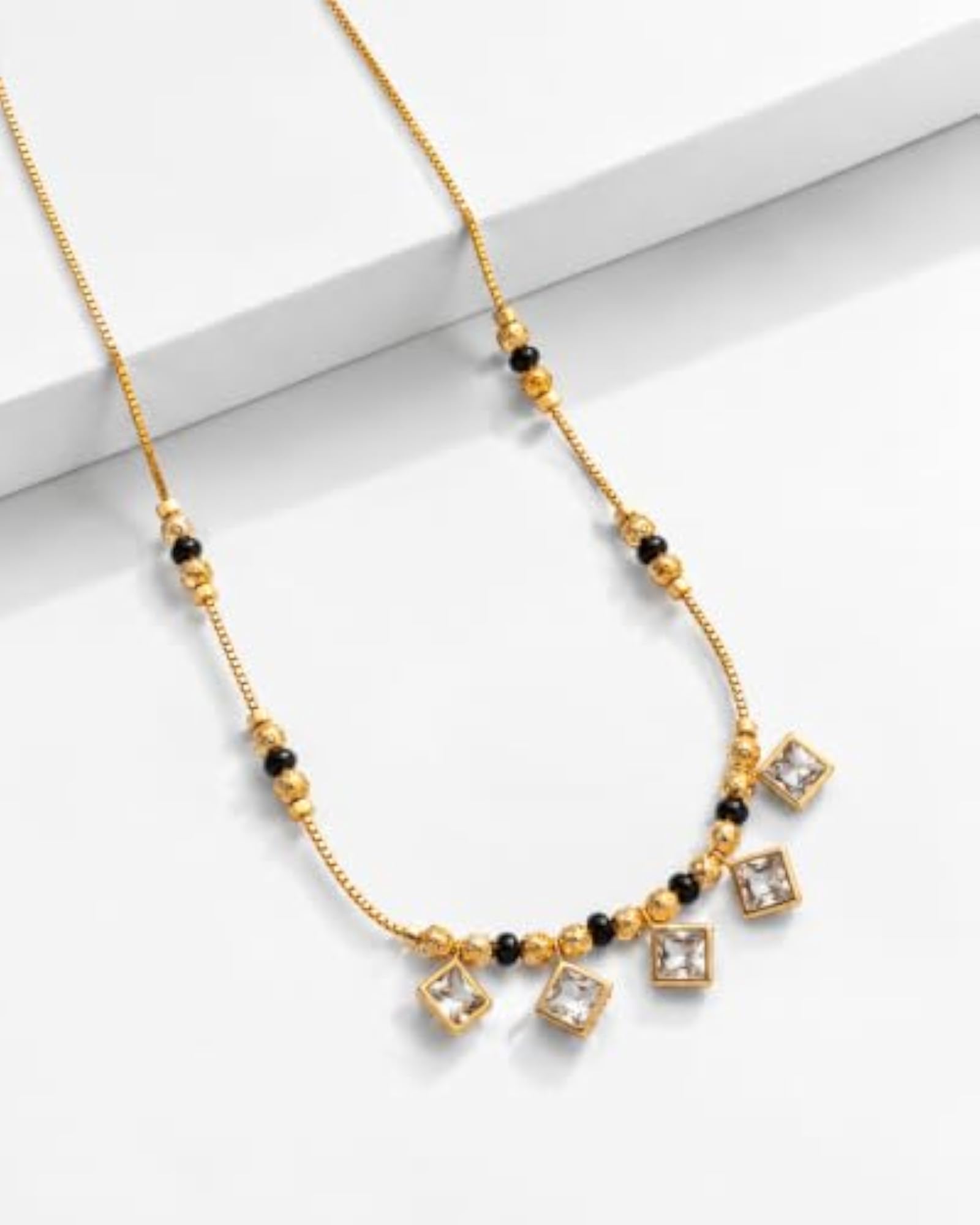Women's Gold Plated Short Mangalsutra with AD Stone