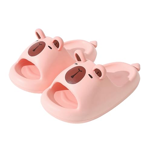 Bezieaway Capybara Slippers for Kids Soft Cute Animal Slide Sandals Open Toe Indoor Shoes Pink 3637