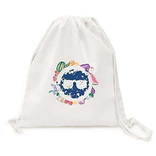 Sac en tissu pliable pour fruits à sangle illustration lunettes bleues