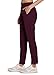 RBX Activewear Women's Ankle Pant, Quick Drying Lightweight Stretch Woven Straight Leg Pants with Pockets Ribbed Side Burgun