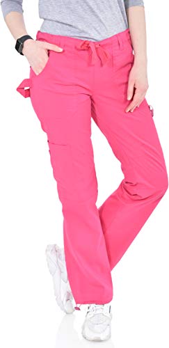 Hey Women's Low Rise 6 Pocket Baby Twill Scrub Pants 3X Fuchsia