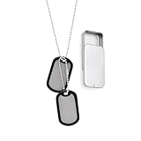 Military Spec. Stainless Steel Dog Tag Set Complete with Chains & Silencers