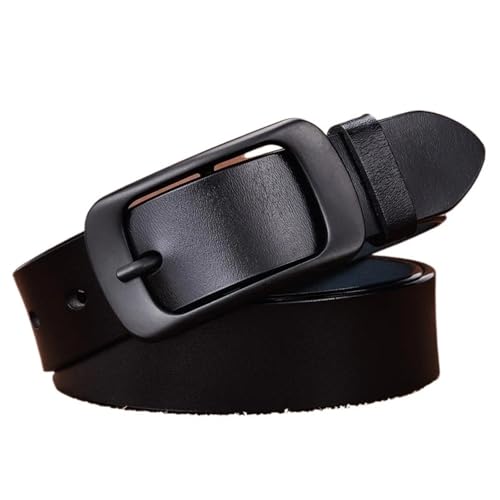 Ceinture en cuir noir de vachette naturelle lanière de 2,8 cm de largeur 100 cm