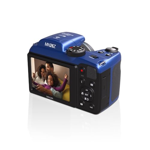 Minolta 20 Mega Pixels 26x Optical Zoom Digital Camera with 1080p FHD Video Bundle with 32 GB Memory Card + Vlogging Tripod + Cleaning kit + More Accessories - Blue - Image 5