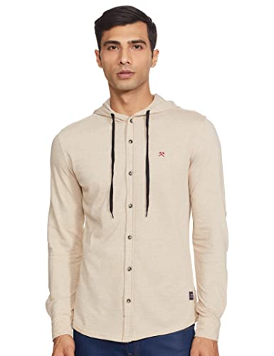 Image of HammerSmith Men's 100% Cotton Long Sleeve Hooded Collar Casual Shirt