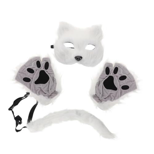 BESPORTBLE Masque De Renard Peluche Et à Pattes Cosplay Pour Fête Halloween Accessoire De Transformation Animalière
