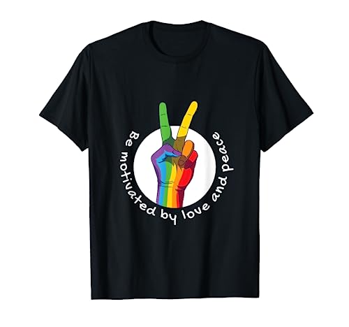 Be Motivated By Love And Peace Retro Designs Presente Camiseta