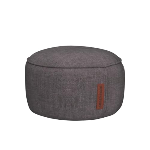 Green Bean Sitzsack-Hocker Home Linen rund 45x25cm mit EPS-Perlen Füllung - Fußhocker Sitz-Pouf für Sitzsäcke - Bodenkissen für Kinder und Erwachsene - Sitzkissen Sitzhocker Dunkelgrau