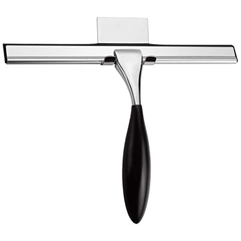 AmazerBath Shower Squeegee, Stainless Steel Glass Window Squeegee with Non-Slip 10 Inch Blade 6.4 Inch Longer Handle for Shower Doors, Bathroom, Windows, Kitchen, Mirror and Car Glass Cover