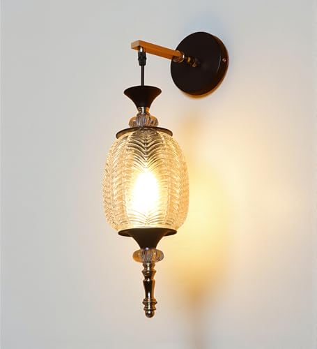 Image of ELAINTE Premium Wall Light | | Elegant Glass Wall Lamp for Living Room & Hallway | 3 Years Warranty | Free Bulb (Lux-Single)