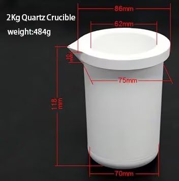 Crogiolo in ceramica resistente alle alte temperature ad alta purezza da 2 kg per fusione ad alta temperatura fino a 1800 ℃