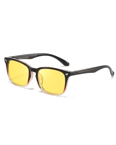 SODQW Night Driving Glasses for Women Men Polarized Anti Glare Night Vision Yellow Glasses for Driving