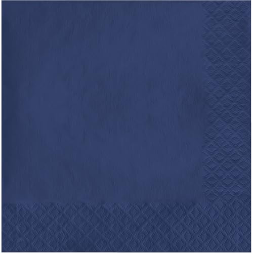 Creative Converting Napkins Tableware Items 6.5 x 6.5 Navy Blue 50 Count
