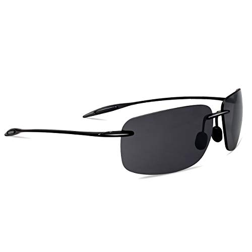 JULI Sports Sunglasses for Men Women Tr90 Rimless Frame for Running Fishing Golf Surf Driving MJ8009