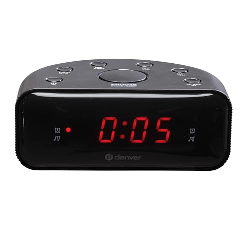 Denver CR-430MK2 Radiowecker – FM-Radio, 1,2″ LED-Display, USB-Ladefunktion, Dual-Alarm, Schlummerfunktion, Netzbetrieb mit Backup-Batterie – Schwarz