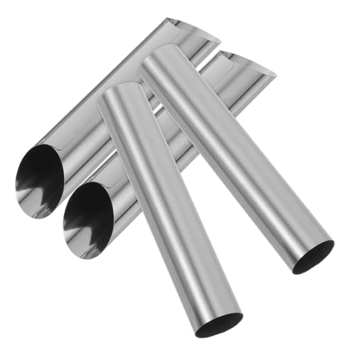 Unomor 4pcs Baking Tools Set Large Cylindrical Pastry Tubes for Cream Horn Danish Bread Non-stick Coating for Easy Release