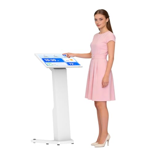 Image of MWE 21.5 Inch Touch-screen Self Service Kiosk, Floor Standing Digital Signage Display, FHD Information Kiosk, 2 Speakers, Interactive Display for Mall Navigation /Self-Ordering /Advertising /Retail Store