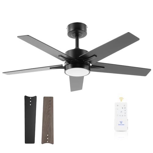 Ceiling Fan with Light Remote 42in - Dimmable Tri-Color LED