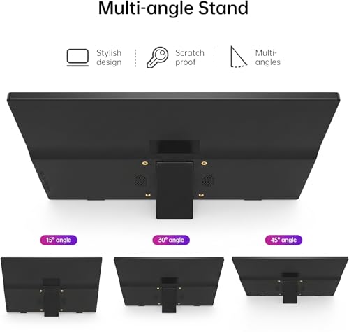 Image of Portable Monitor 15.6 inch FHD 1080P USB-C Travel Monitor for Laptop, IPS Laptop Screen Extender with Built-in Kickstand, Mini HDMI, Low Blue Light Portable Screen for PC Mac Phone Switch