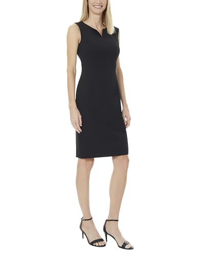 Image of Kasper Women's Sleeveless Sheath Dress with Notch Neckline