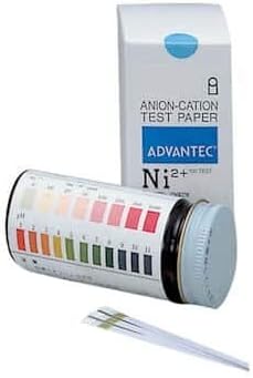 Advantec 07030070 Test Strips, Nickel Check (Ni2+), 0 to 1000 ppm; 100 Strips/Pk