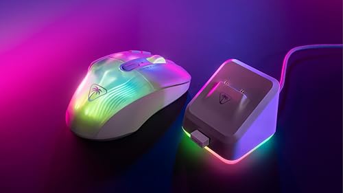 Kone XP Air - Mouse da gioco wireless RGB ergonomico personalizzabile, sensore ottico a 19K DPI, 100 ore di batteria e base di ricarica - Bianco - Mouse gaming - Immagine 1