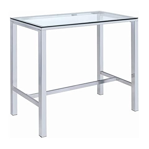 Coaster Home Furnishings Bar Table with Clear Tempered Glass Top Cover