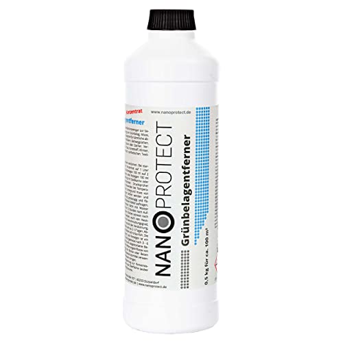Nanoprotect Grünbelagentferner Konzentrat | 0 5 kg für 100 m | Algenentferner und Fassadenreiniger | Kein Hochdruckreiniger nötig | Ideal für Pflastersteine und Gehwege