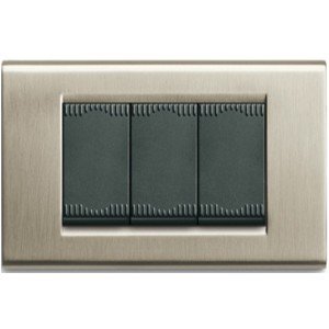 AVE PLACCA 3P Metallo Nichel Spazzolato Sistema 45...