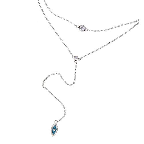 Collier en argent 925 pour femmes WHJYSU ras du cou lariat double couche
