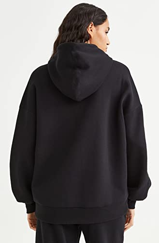 Image of LEOTUDE Women's Loose Fit Drop Shoulder Hooded Neck Loopknit Sweatshirt (Color Maroon)