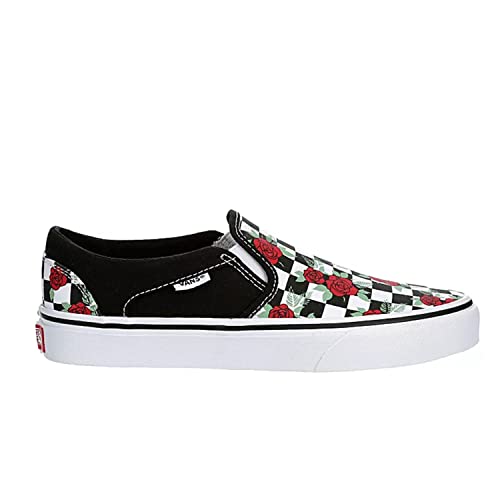Vans Vans Unisex Asher Slip On Sneaker - Multi Checkeredboard - Black 9.5