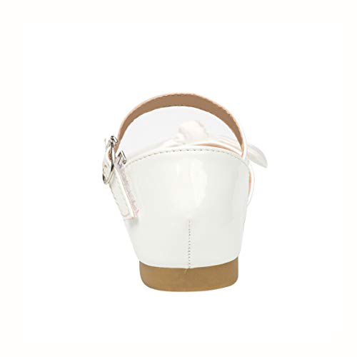 Cute Summer Open Toe Sandals for Little Kids Girls and Toddler Girls,Made by Synthetic Patent Leather, Bow Flat Shoes for Princess Dresses with Ankle Strap4