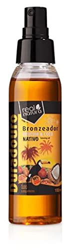 Real Natura - Aceite Bronceador Urucum + Coco - Bronceado Natural y Duradero - Protege y Hidrata la Piel - Textura Ligera y No Grasa - Para Todo Tipo de Piel - 100 ml