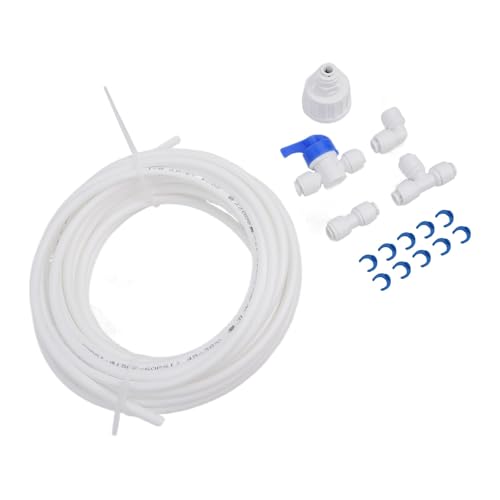 FACAIIO Tuyau d'arrosage rapide de 6,35 mm pour connecter des filtres RO - Ensemble de tubes en polyéthylène - Purification de l'eau potable - Facile à installer - 10 m - Blanc