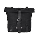 OJTEMHBH Bolsa Moto Asiento Trasero Bolso Bandolera Vintage Motocicleta Impermeable Lona Encerada Al Óleo Colgar En Bicicletas Eléctricas Pequeñas Kit Herramientas(Negro)
