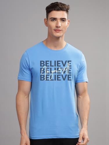 Image of ADRO 100% Cotton Lycra Tshirts for Men Combo Pack of 3 | Regular Fit | Printed T Shirt | Round Neck Half Sleeve| Mens Tshirts