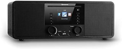 AUNA IR-190WD Internet Radio - Digital Radio, WiFi Radio, WLAN Radio, Network Player, Bluetooth, MP3 USB Port, FM Radio, AUX, 2.8-inch TFT Colour Screen, Dimming Function, Black