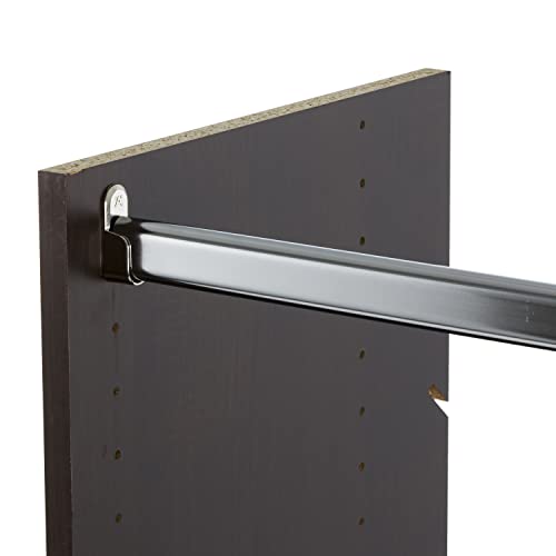 Easy Track Vertical Hanging Tower Closet Storage Solution Organizer Accessory Kit With Clothes Rod And 2 Open Shelves, Truffle Finish #TOP4