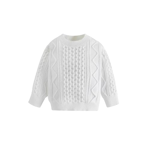 Little Child Autumn Solid Color Long Sleeve Braid Crew Neck Sweater Knit Sweater Tops Kids