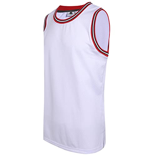 DEHANER Mens Womens Basketball Jerseys 80s 90s 00s 10s Hip-Hop Fashion Shirts Fans Mesh Tank Top,Red...