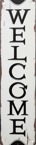 WSUPBPR Welcome Metal Sign 4x16in Rustic Plaque for Entryway Wall Decor Home Greeting Gift