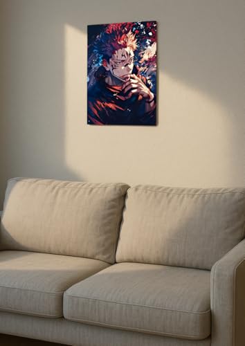 Image of NIJUKA Anime Printed Metal sheet Poster For Home And Room Decoration | For Anime Art Fans Boys And Girls (Sukuna 20 finger devil)