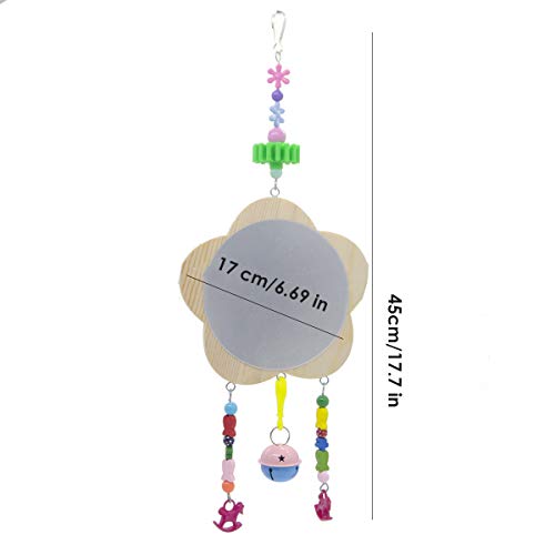 Pesine Hens Hanging Wood Mirror with Bell Roosters Upgraded Large Mirror Hens Roosters Chicken Toy for Hens - Image 4