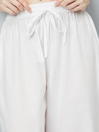 Image of Max Women Relaxed Mid Rise Chikankari Embroidered Palazzos
