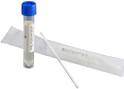 Deltalab 200399 Surface Kit, Neutralising Broth in Non Skirted Tube with Viscose Swab, Sterile, 5 mL (Pack of 600)