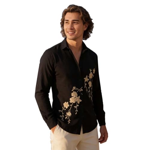 Image of Lymio Men Shirt | Premium Embroidered Shirt for Men | Long Sleeve Slim Fit Casual Shirts for Men | Trendy Wedding & Festive Ready (Packs Also Available) (01-04)